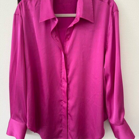 Daily Drills Pink Silky Button Down - NWOT - Picture 3 of 5